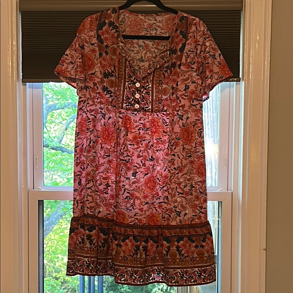 Floral Pink Short Sleeve Blouse
